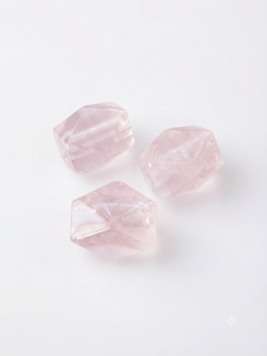 Faceted Rose Quartz stone